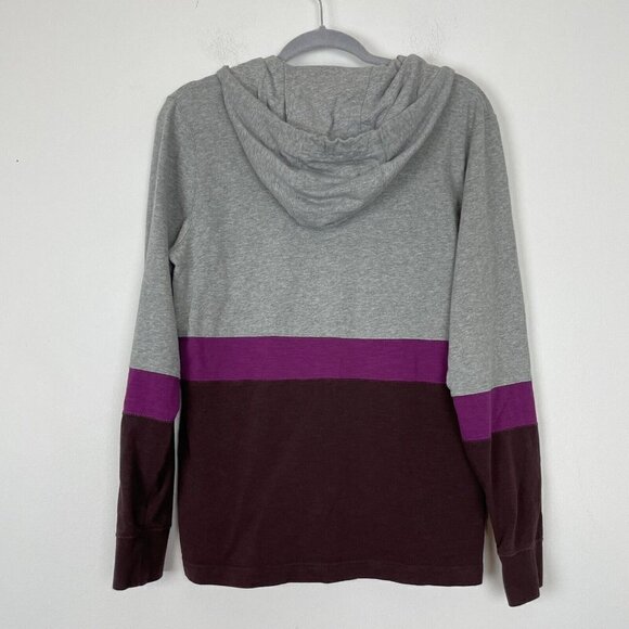 Nike Mens Gray Purple Color Block Jersey Full Zip Hoodie Sweater Size Small - Picture 8 of 9